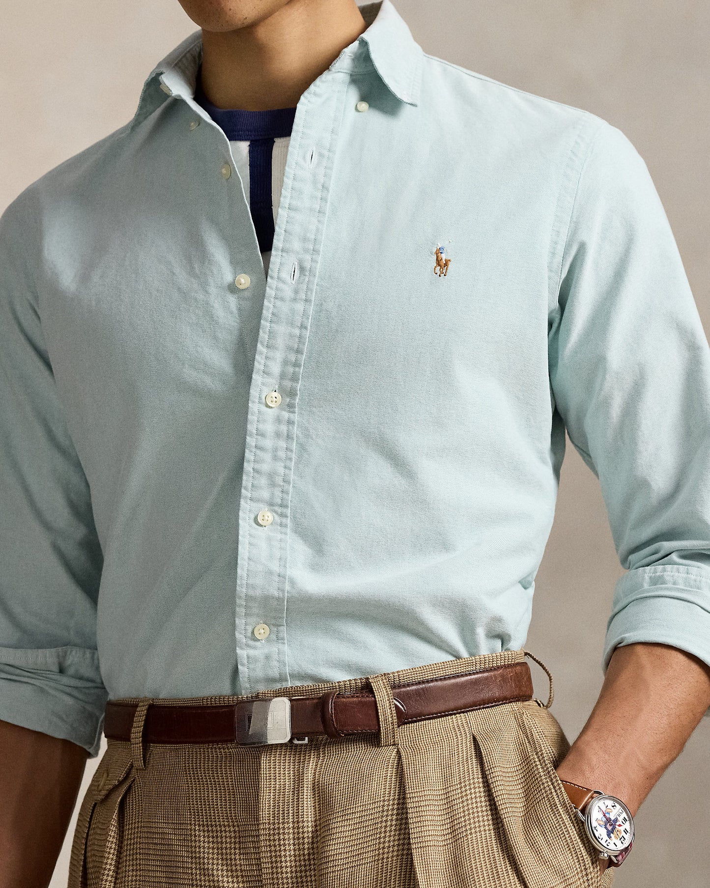 CAMISA CUSTOM FIT OXFORD VERDE LOVAT