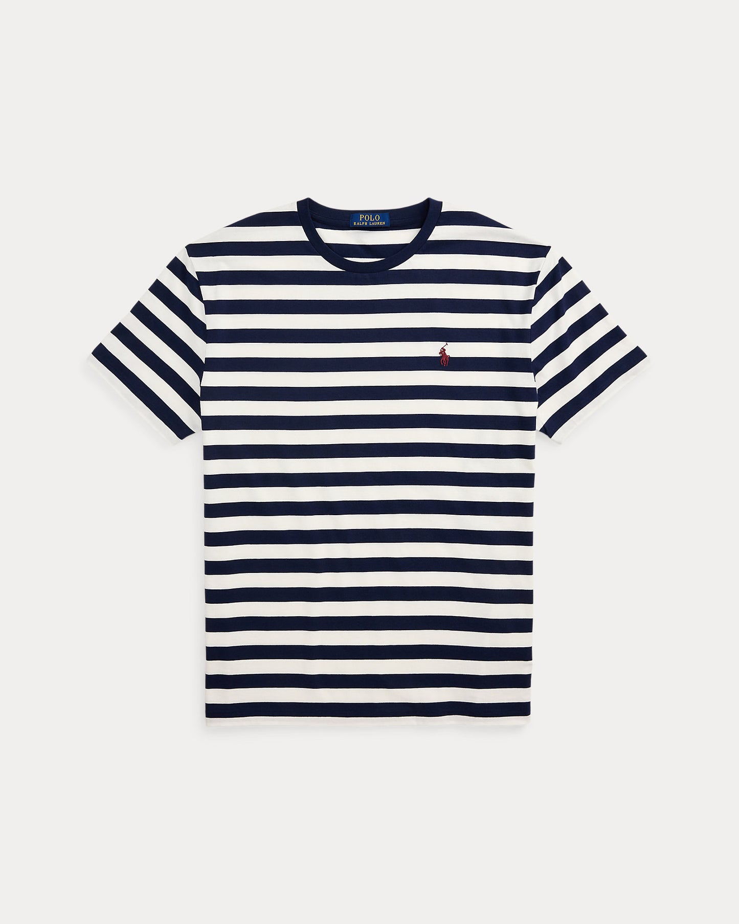CAMISETA CUSTOM SLIM  CON RAYAS WHITE/ CRUISE NAVY