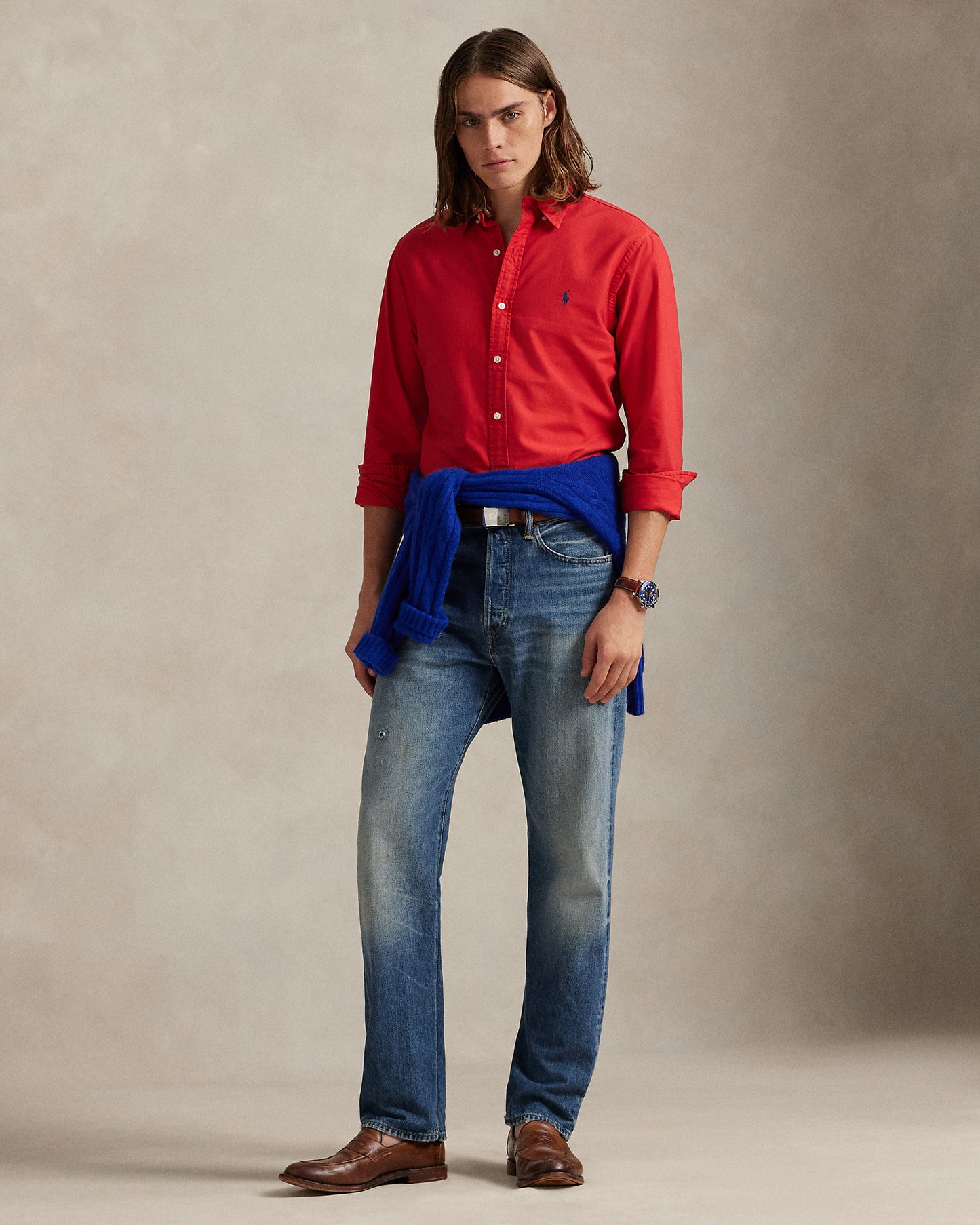 CAMISA OXFORD TEÑIDA EN PRENDA CUSTOM FIT NEW BRICK