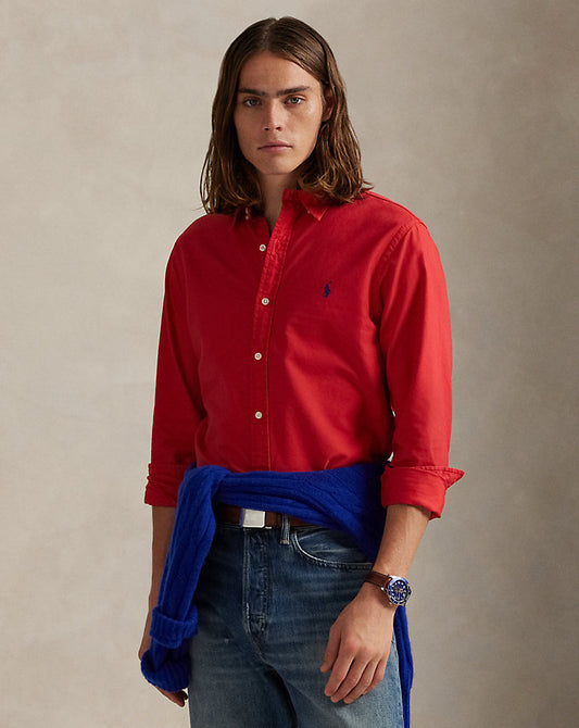CAMISA OXFORD TEÑIDA EN PRENDA CUSTOM FIT NEW BRICK