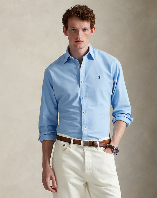 CAMISA OXFORD TEÑIDA EN PRENDA CUSTOM FIT BABY BLUE