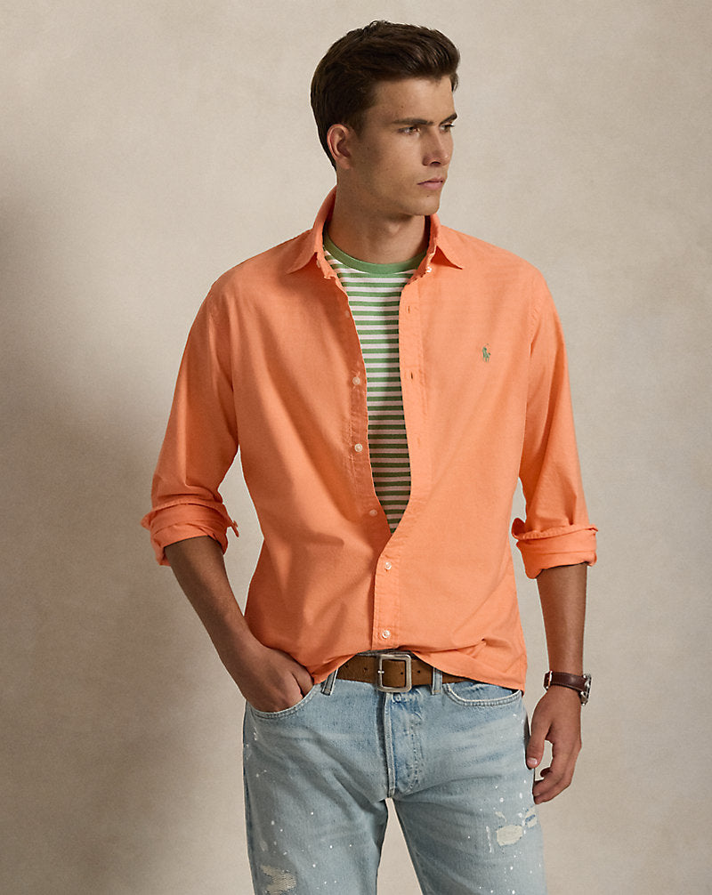 CAMISA OXFORD TEÑIDA CUSTOM FIT POMPANO ORANGE