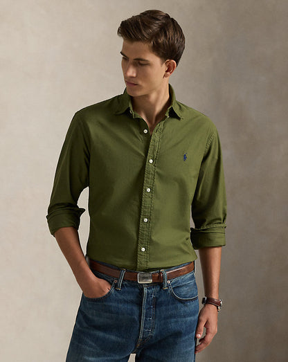 CAMISA OXFORD TEÑIDA CUSTOM FIT NEW OLIVE