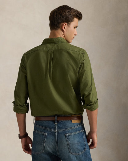 CAMISA OXFORD TEÑIDA CUSTOM FIT NEW OLIVE