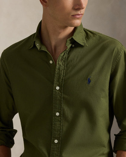 CAMISA OXFORD TEÑIDA CUSTOM FIT NEW OLIVE