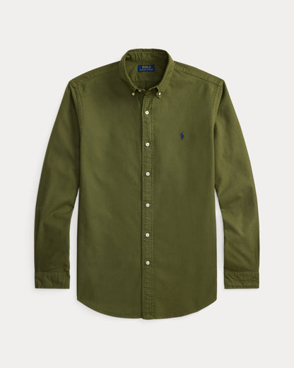 CAMISA OXFORD TEÑIDA CUSTOM FIT NEW OLIVE