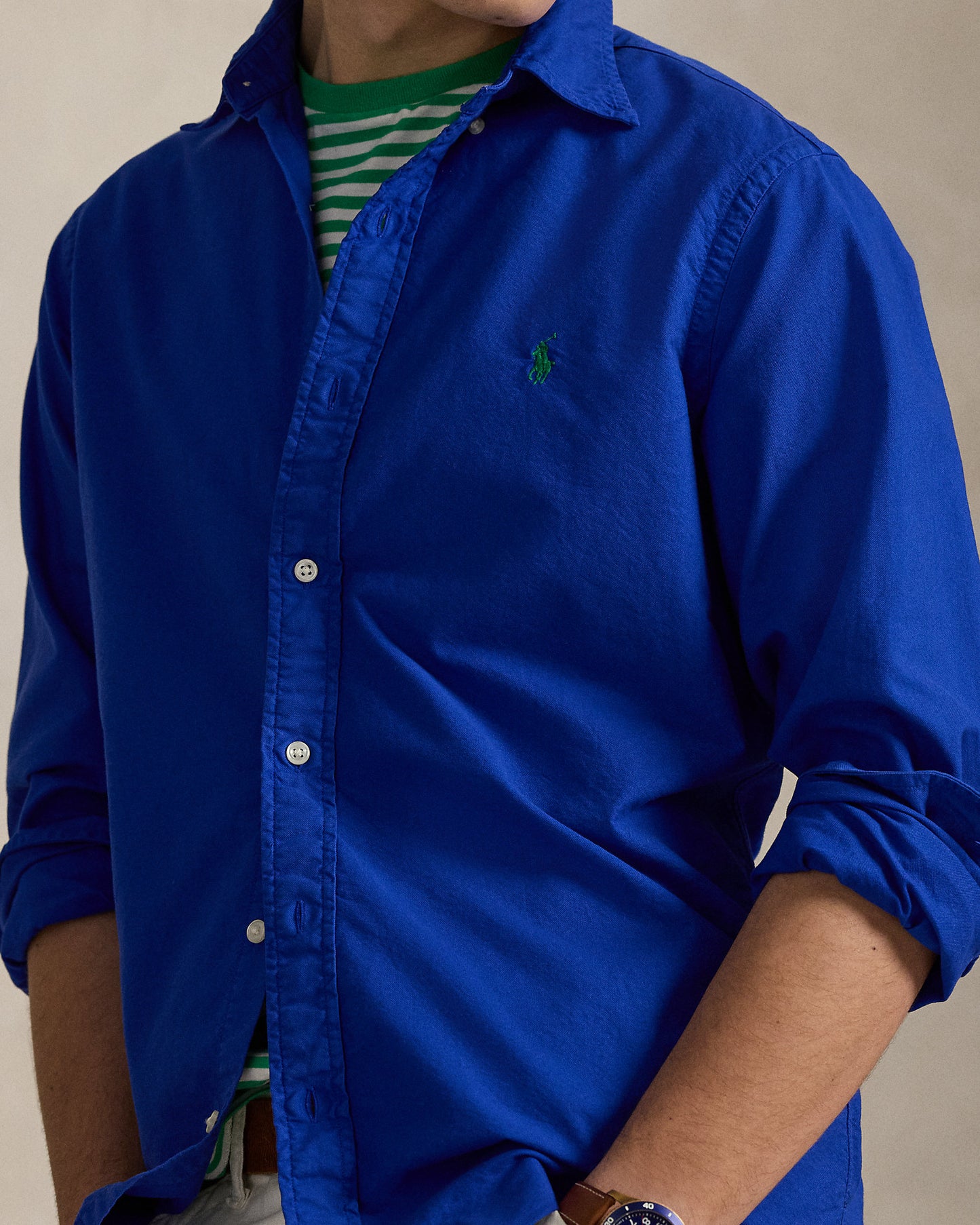 CAMISA OXFORD TEÑIDA CUSTOM FIT PACIFIC ROYAL