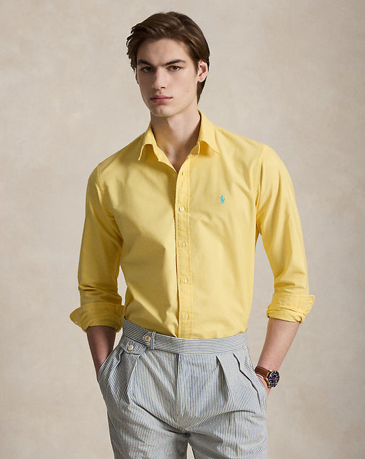 CAMISA EN OXFORD TEÑIDO EN PRENDA CUSTOM FIT CORN YELLOW