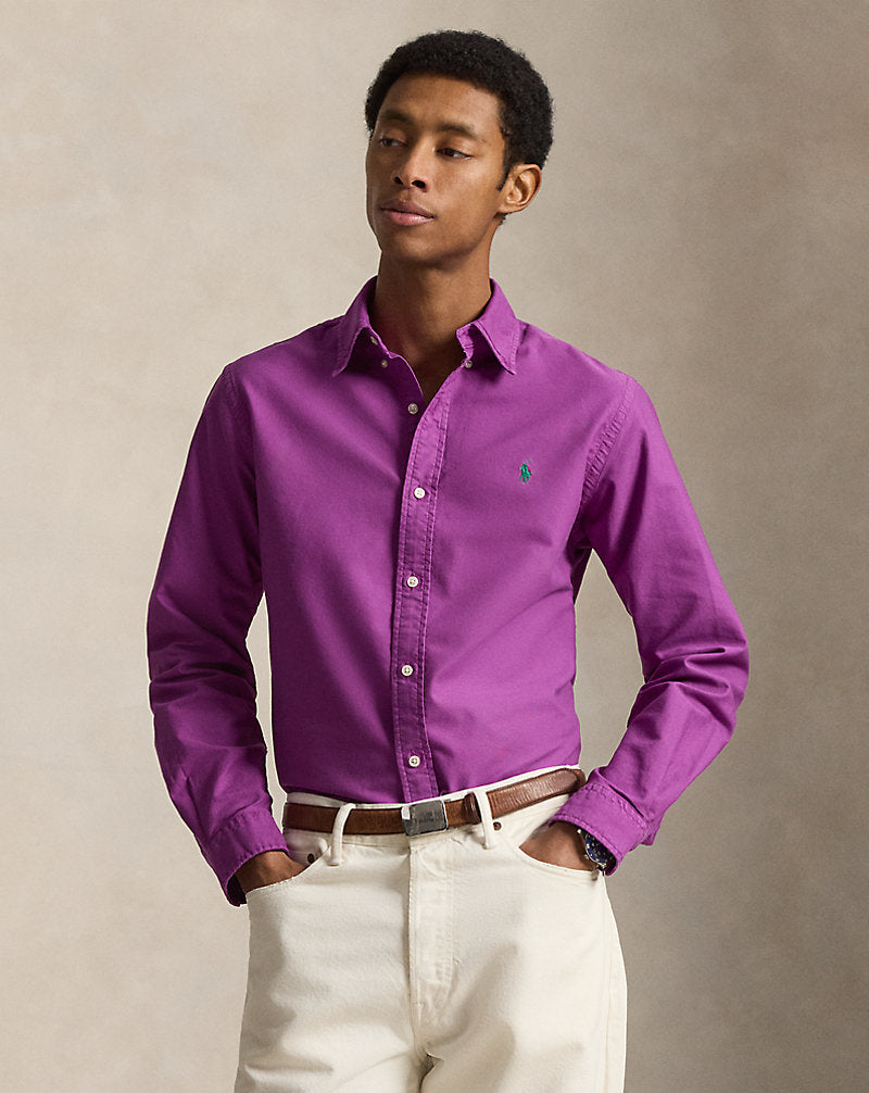 CAMISA OXFORD TEÑIDA CUSTOM FIT PURPLE DAWN
