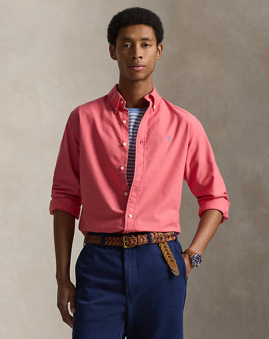 CAMISA OXFORD TEÑIDA CUSTOM FIT PALE RED