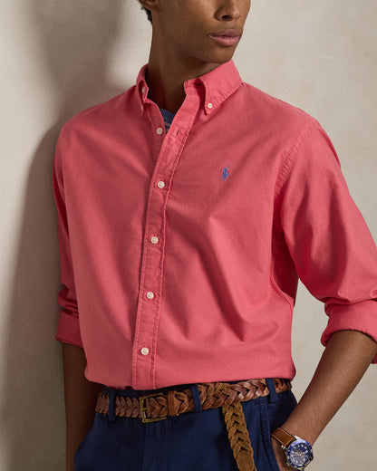 CAMISA OXFORD TEÑIDA CUSTOM FIT PALE RED