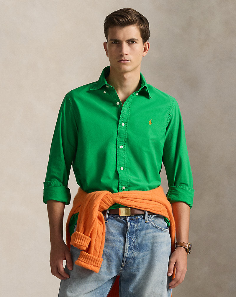 CAMISA OXFORD TEÑIDA CUSTOM FIT STEM GREEN