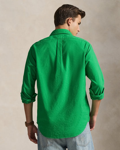 CAMISA OXFORD TEÑIDA CUSTOM FIT STEM GREEN