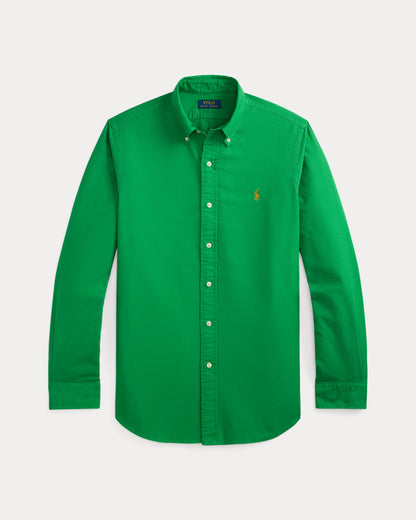 CAMISA OXFORD TEÑIDA CUSTOM FIT STEM GREEN