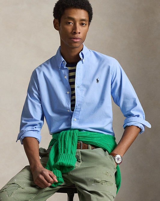 CAMISA OXFORD TEÑIDA CUSTOM FIT AUSTIN BLUE