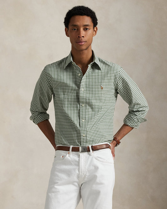 CAMISA CUSTOM FIT OXFORD GINGHAM SHAMROCK/WHITE