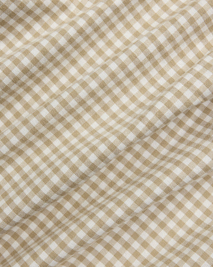 CAMISA CUSTOM FIT OXFORD GINGHAM COASTAL BEIGE