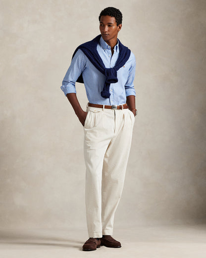 CAMISA CUSTOM FIT DE POPELINA STRETCH BLUE WHITE