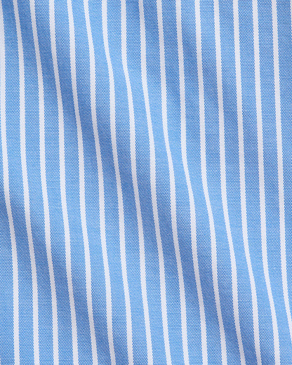 CAMISA CUSTOM FIT DE POPELINA STRETCH BLUE WHITE