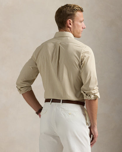 CAMISA CUSTOM FIT POPELINA STRETCH COASTAL BEIGE