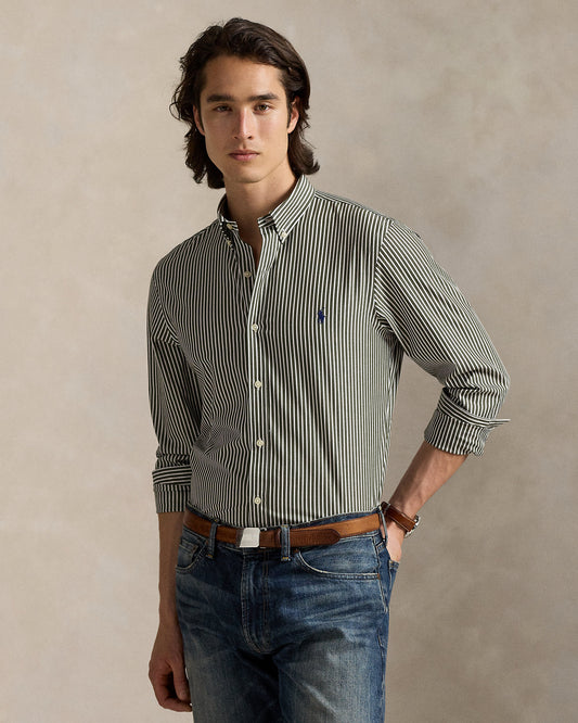 CAMISA CUSTOM FIT DE POPELINA ELASTICA