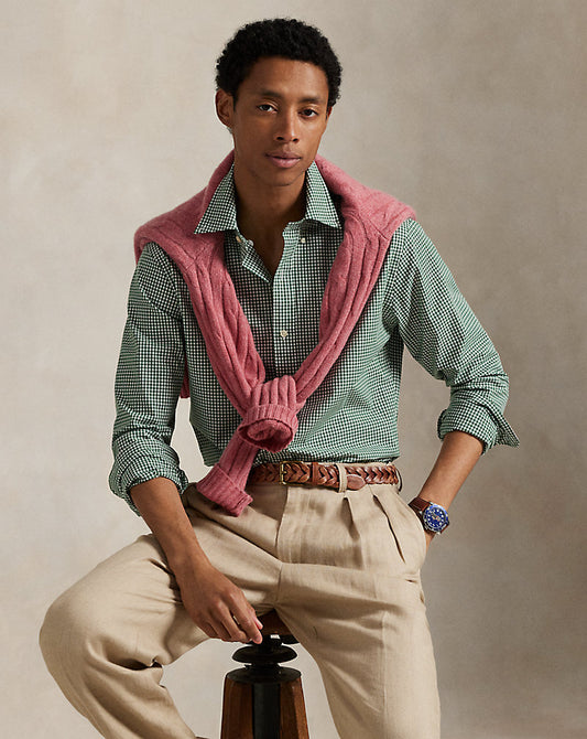 CAMISA  CUSTOM FIT EN POPELINA STRETCH NEW FOREST /WHITE