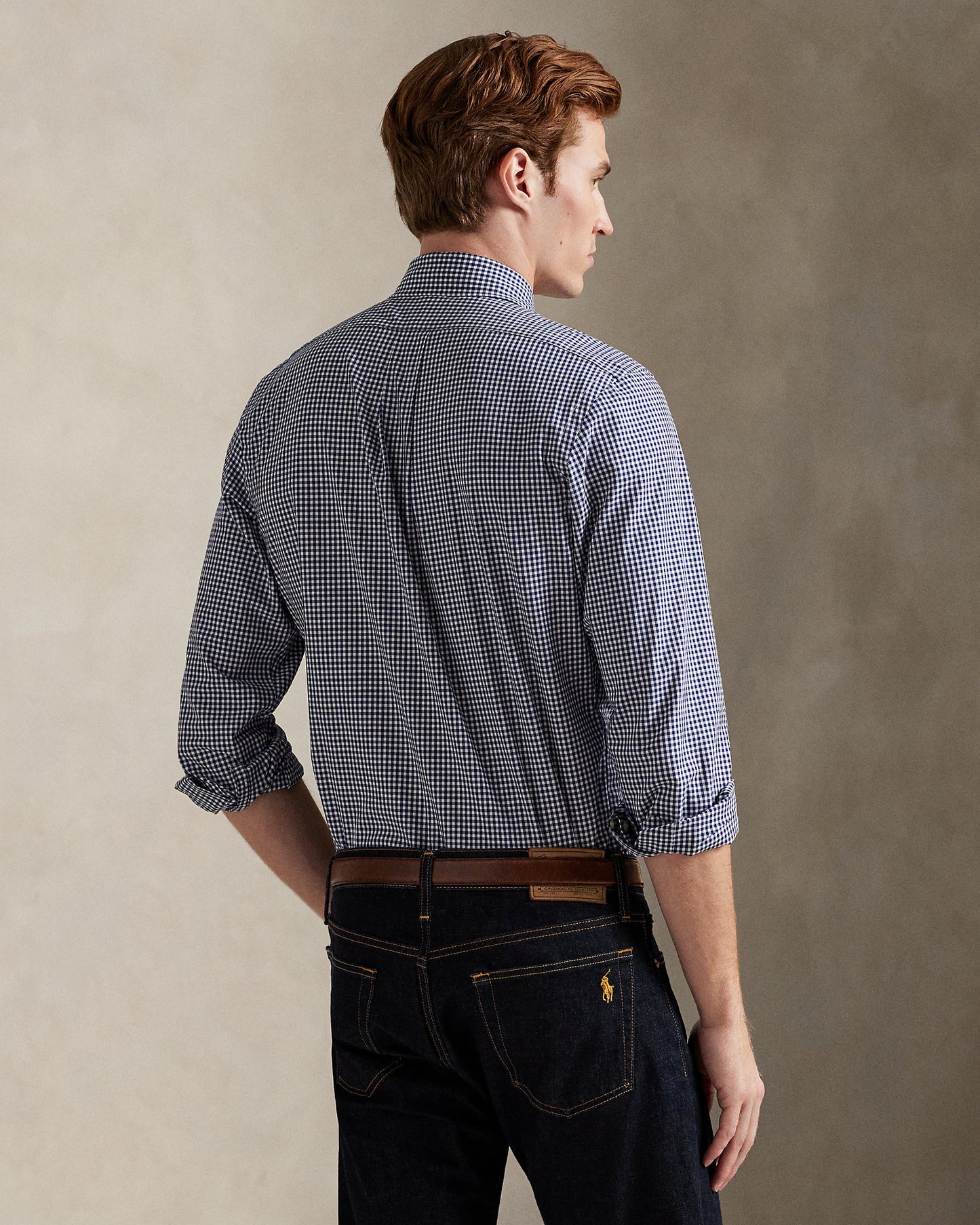 CAMISA  CUSTOM FIT EN POPELINA STRETCH NEWPORT NAVY/WHITE