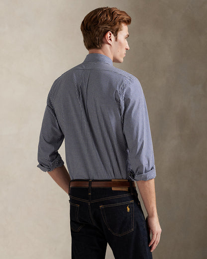 CAMISA  CUSTOM FIT EN POPELINA STRETCH NEWPORT NAVY/WHITE