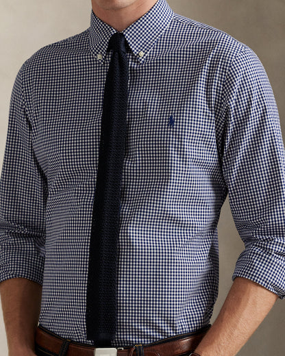 CAMISA  CUSTOM FIT EN POPELINA STRETCH NEWPORT NAVY/WHITE