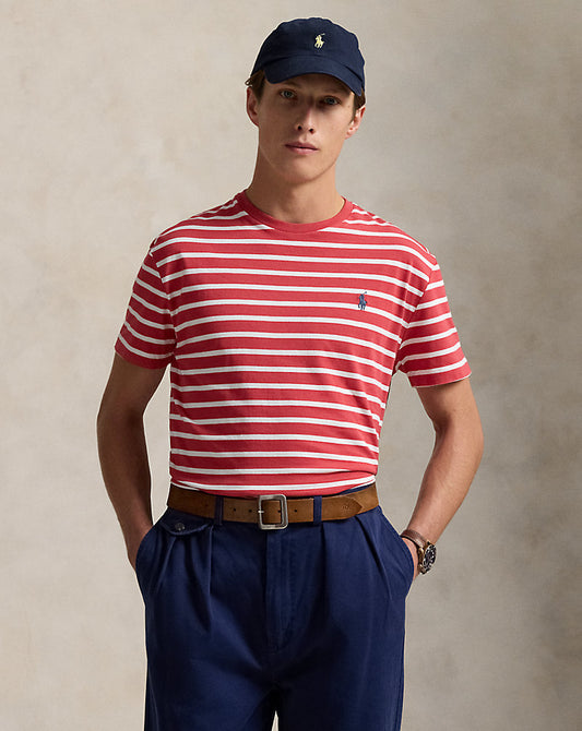 CAMISETA CLASSIC FIT DE ALGODON DE PUNTO A RAYAS
