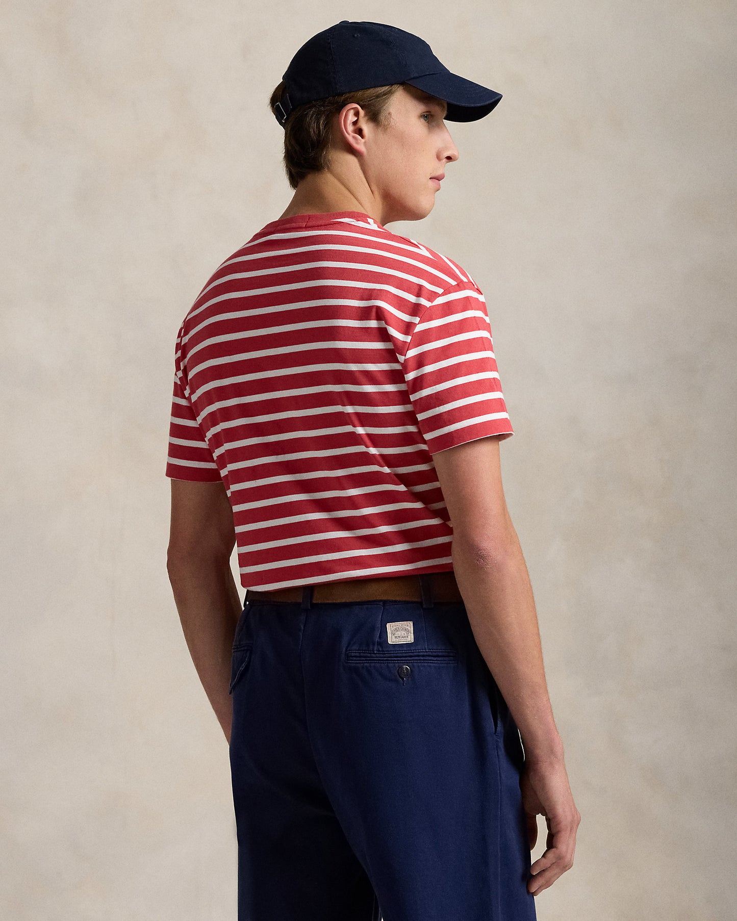 CAMISETA CLASSIC FIT DE ALGODON DE PUNTO A RAYAS