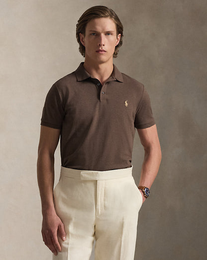 POLO DE PIQUÉ CUSTOM SLIM FIT NUTMEG BROWN HEATHER