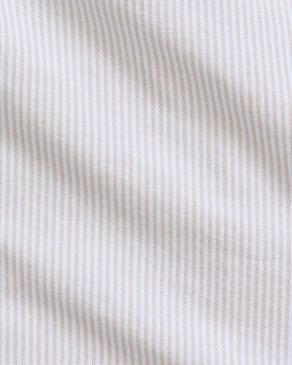 CAMISA CUSTOM FIT COASTAL EN OXFORD  BEIGE STRIPED