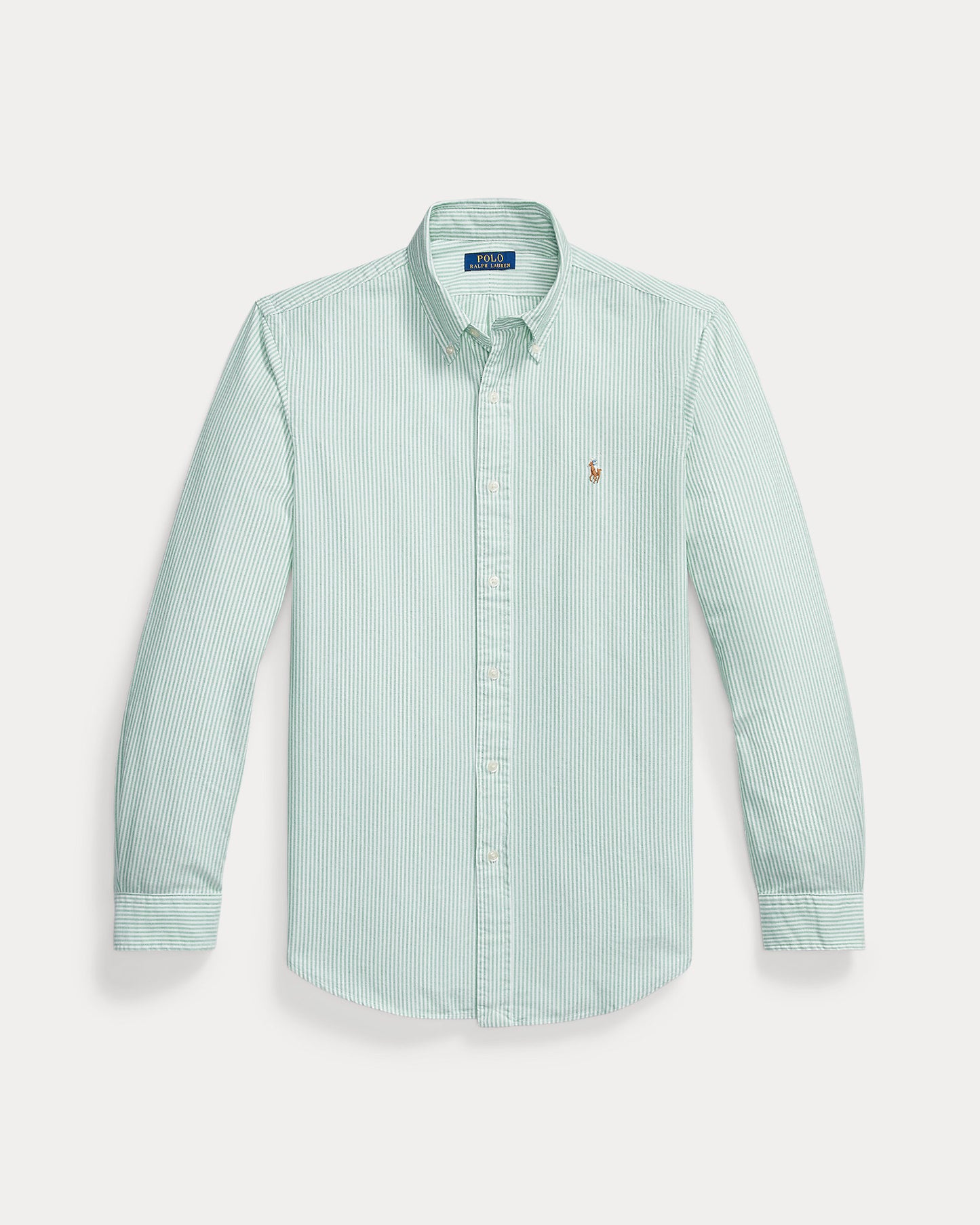 CAMISA CUSTOM FIT COASTAL EN OXFORD CRUISE GREEN STRIPED