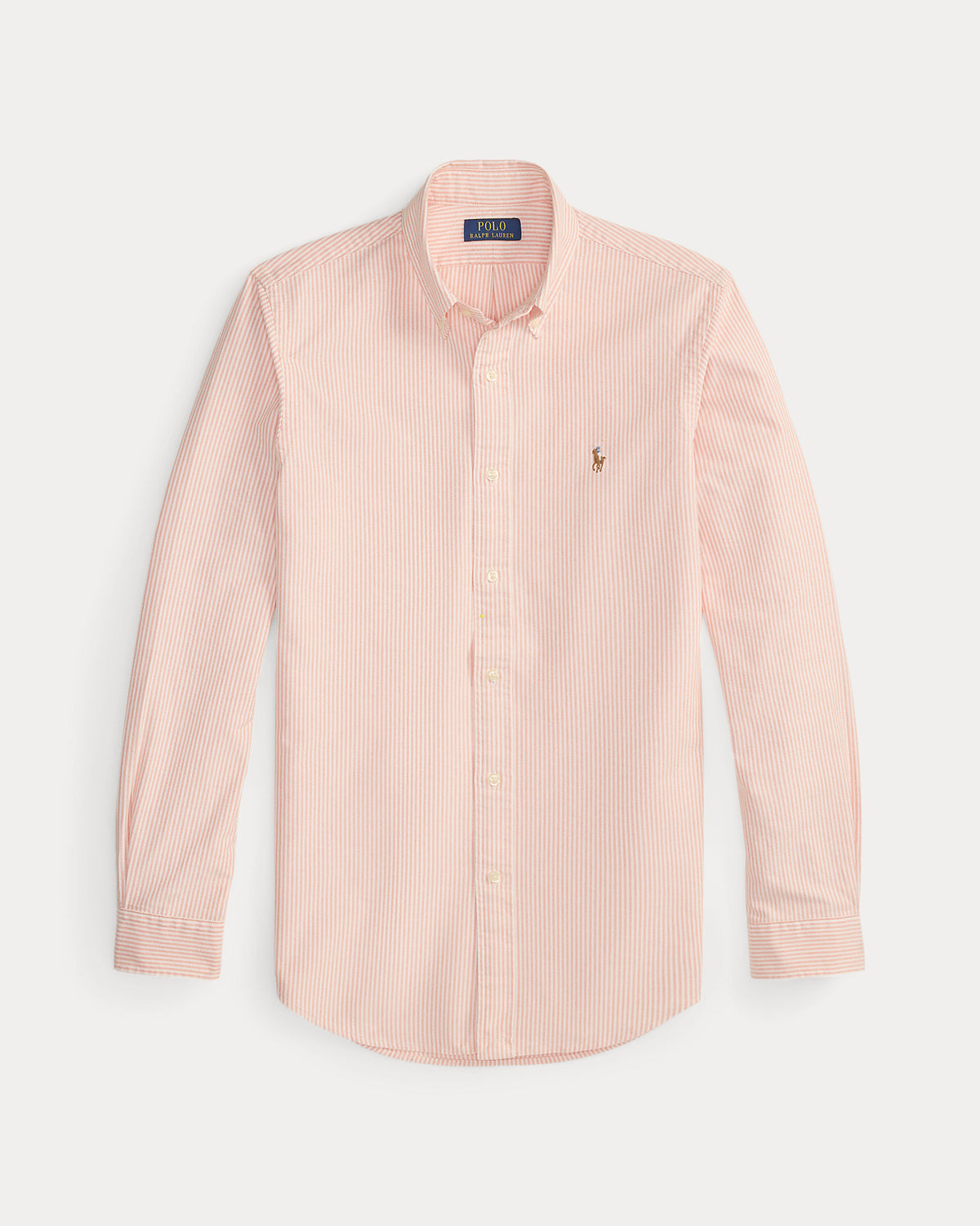 CAMISA CUSTOM FIT  EN OXFORD PEACH /WHITE STRIPED