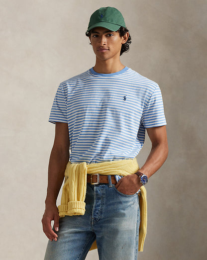 CAMISETA CUSTOM SLIM FIT DE ALGODON DE PUNTO BRISTOL BLUE STRIPED