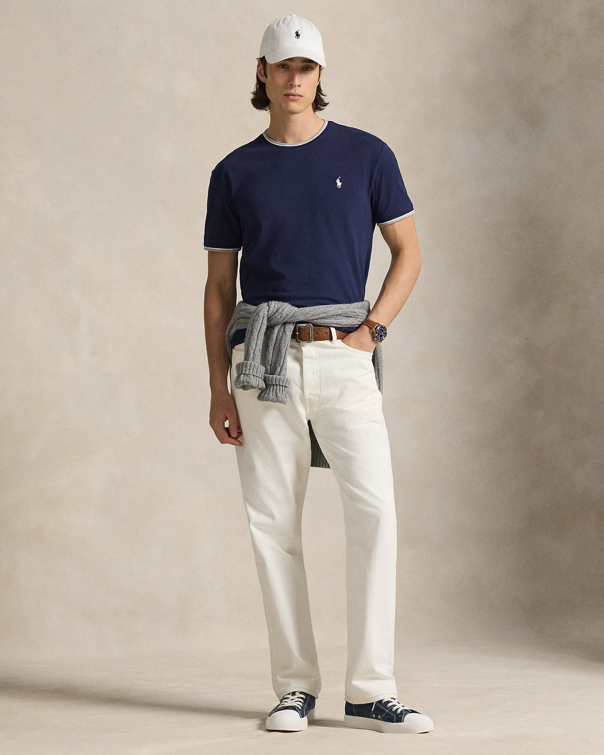 CAMISETA CLASSIC FIT EN  PIQUE ELASTICO NEWPORT NAVY