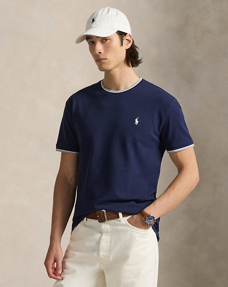 CAMISETA CLASSIC FIT EN  PIQUE ELASTICO NEWPORT NAVY