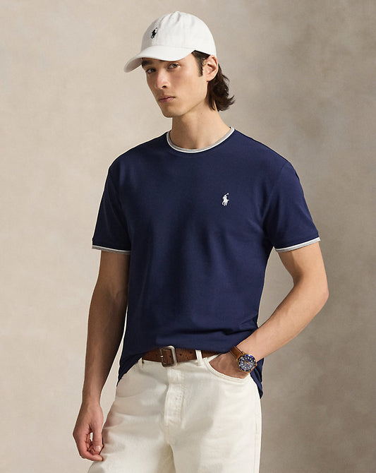CAMISETA CLASSIC FIT EN  PIQUE ELASTICO NEWPORT NAVY