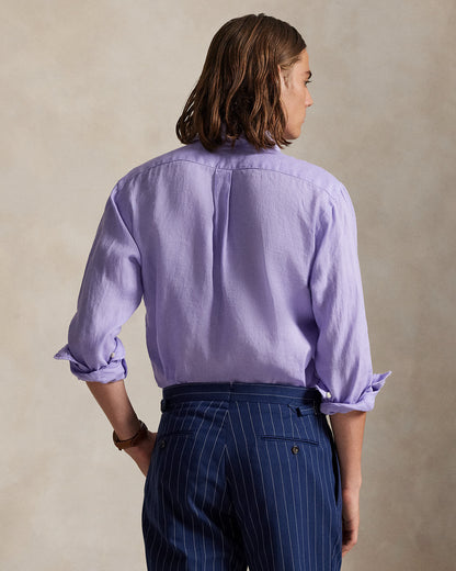 CAMISA CUSTOM FIT EN LINO SKY LEVANDER