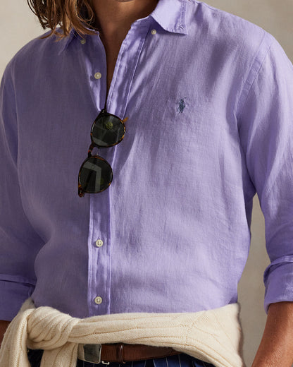 CAMISA CUSTOM FIT EN LINO SKY LEVANDER