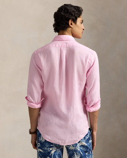 CAMISA DE LINO CUSTOM FIT CARMEL PINK