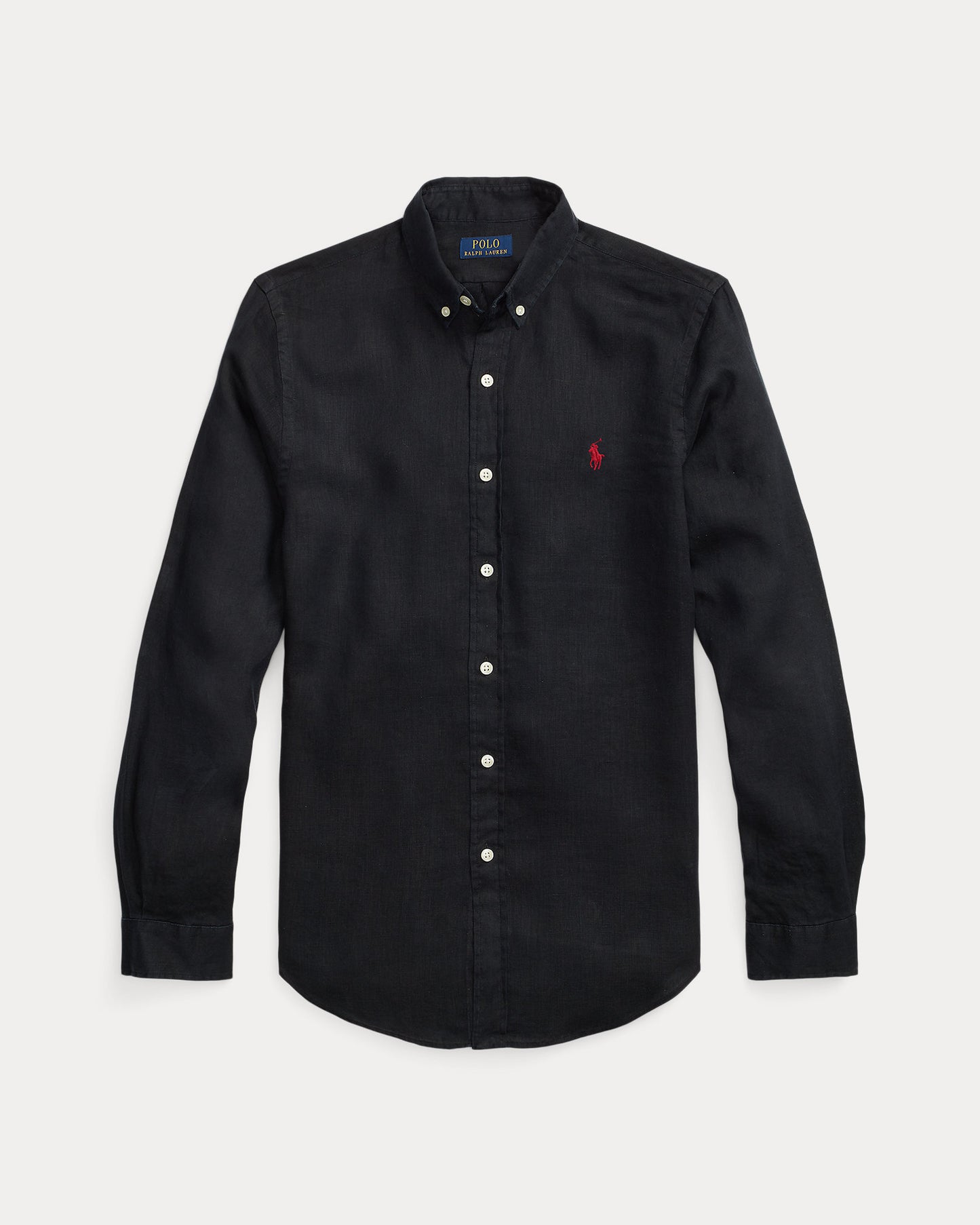 CAMISA CUSTOM FIT  DE LINO LIGERO RL BLACK