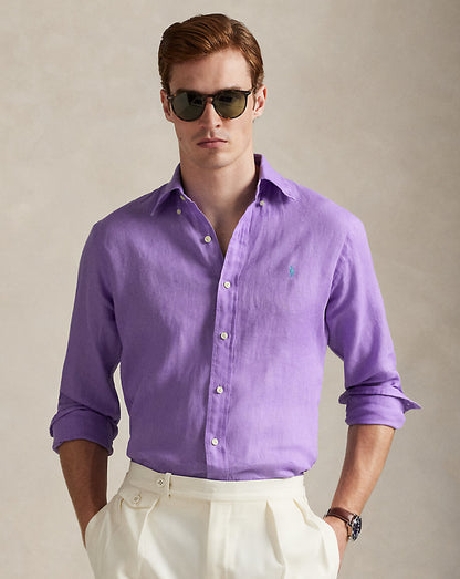 CAMISA OXFORD TEÑIDO EN PRENDA CUSTOM FIT AIX LAVANDER