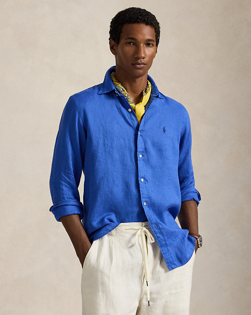 CAMISA CUSTOM FIT DE LINO LIGERO NEW IRIS