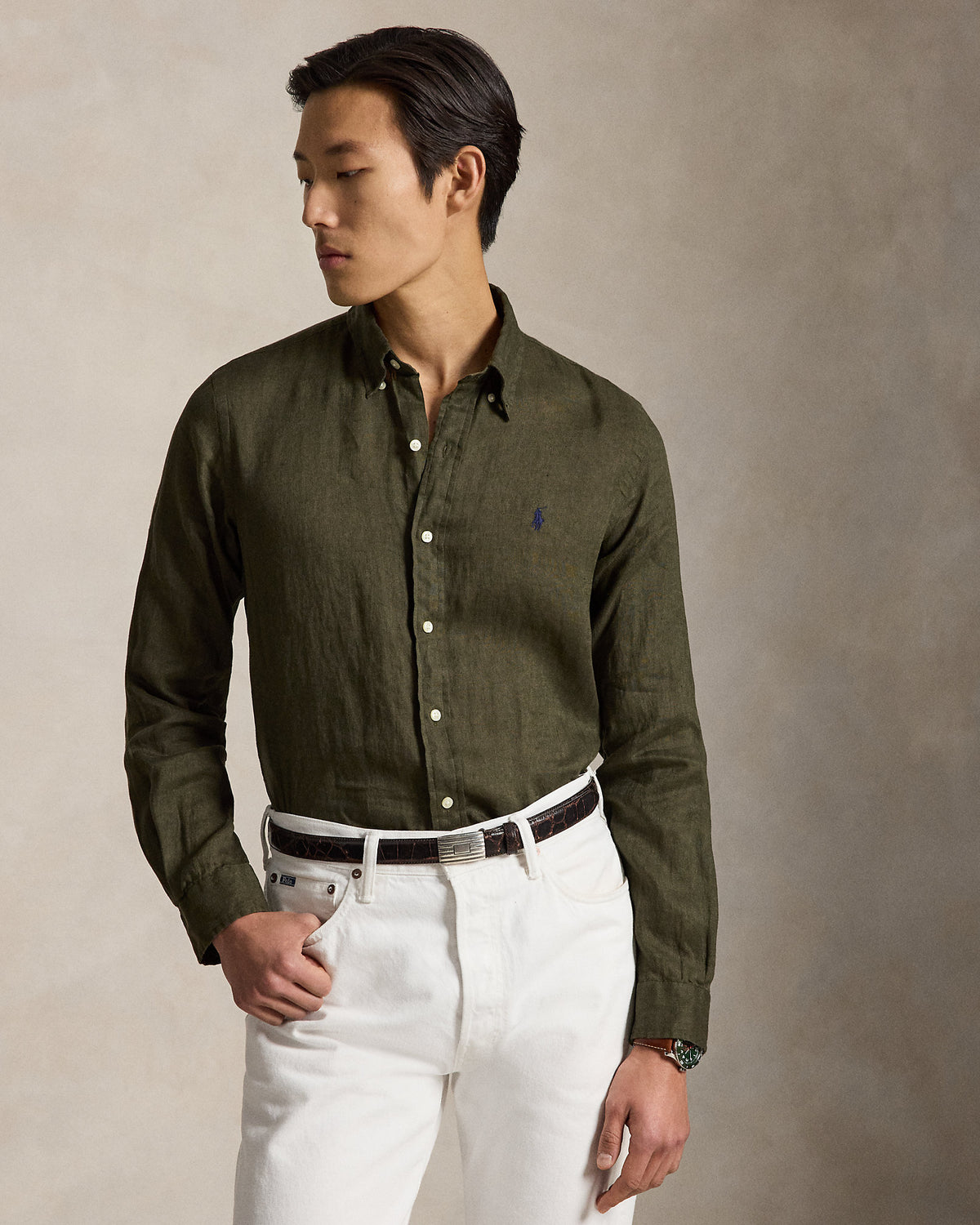 CAMISA DE LINO LIGERO  CUSTOM FIT ARMADILLO