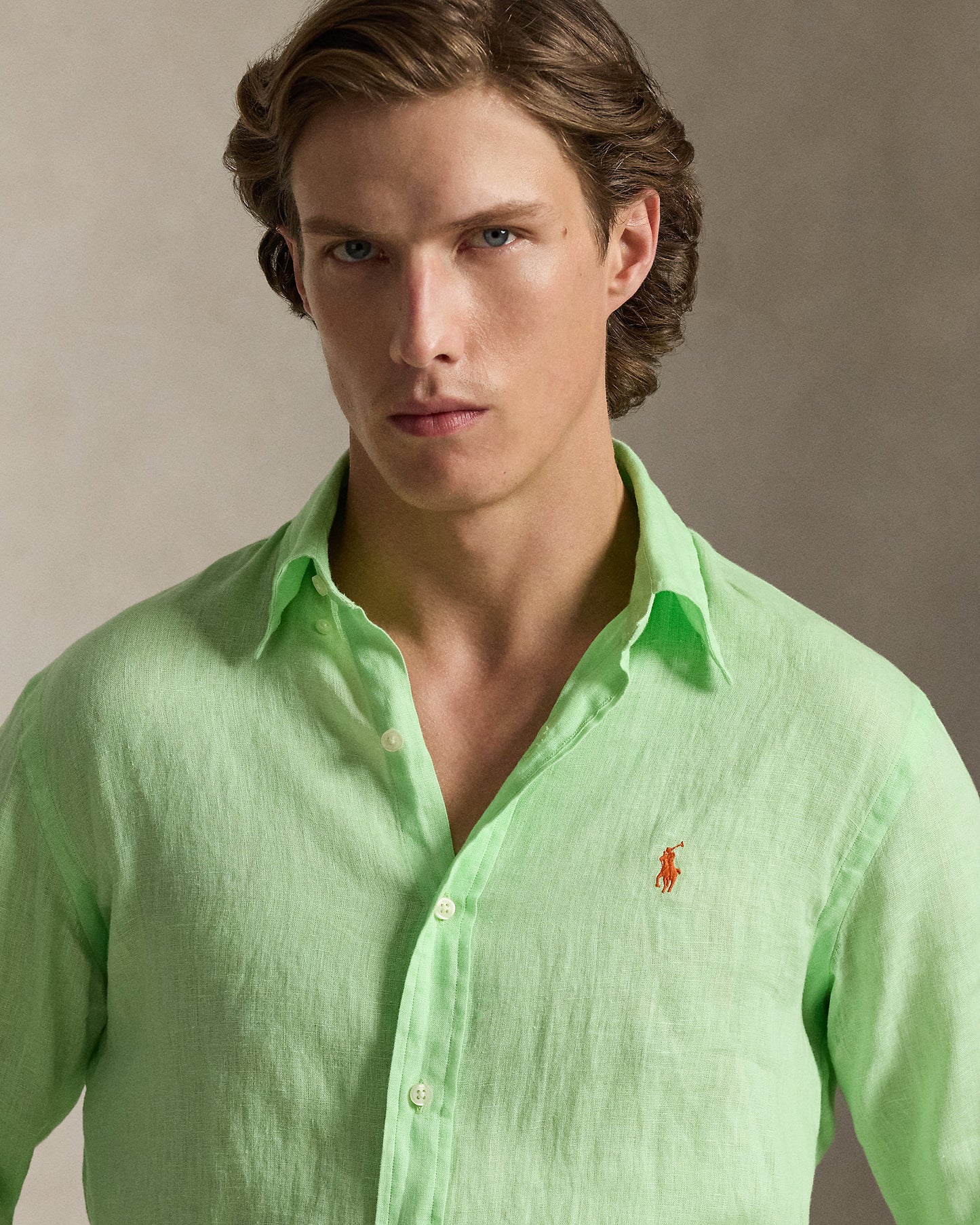 CAMISA DE LINO LIGERO  CUSTOM FIT CRUISE LIME