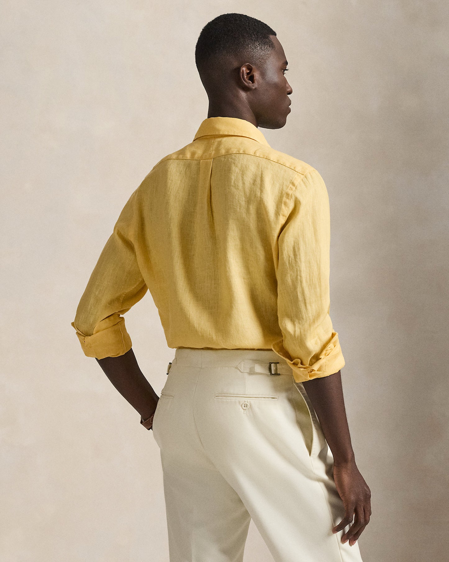 CAMISA DE LINO LIGERO  CUSTOM FIT CORN YELLOW
