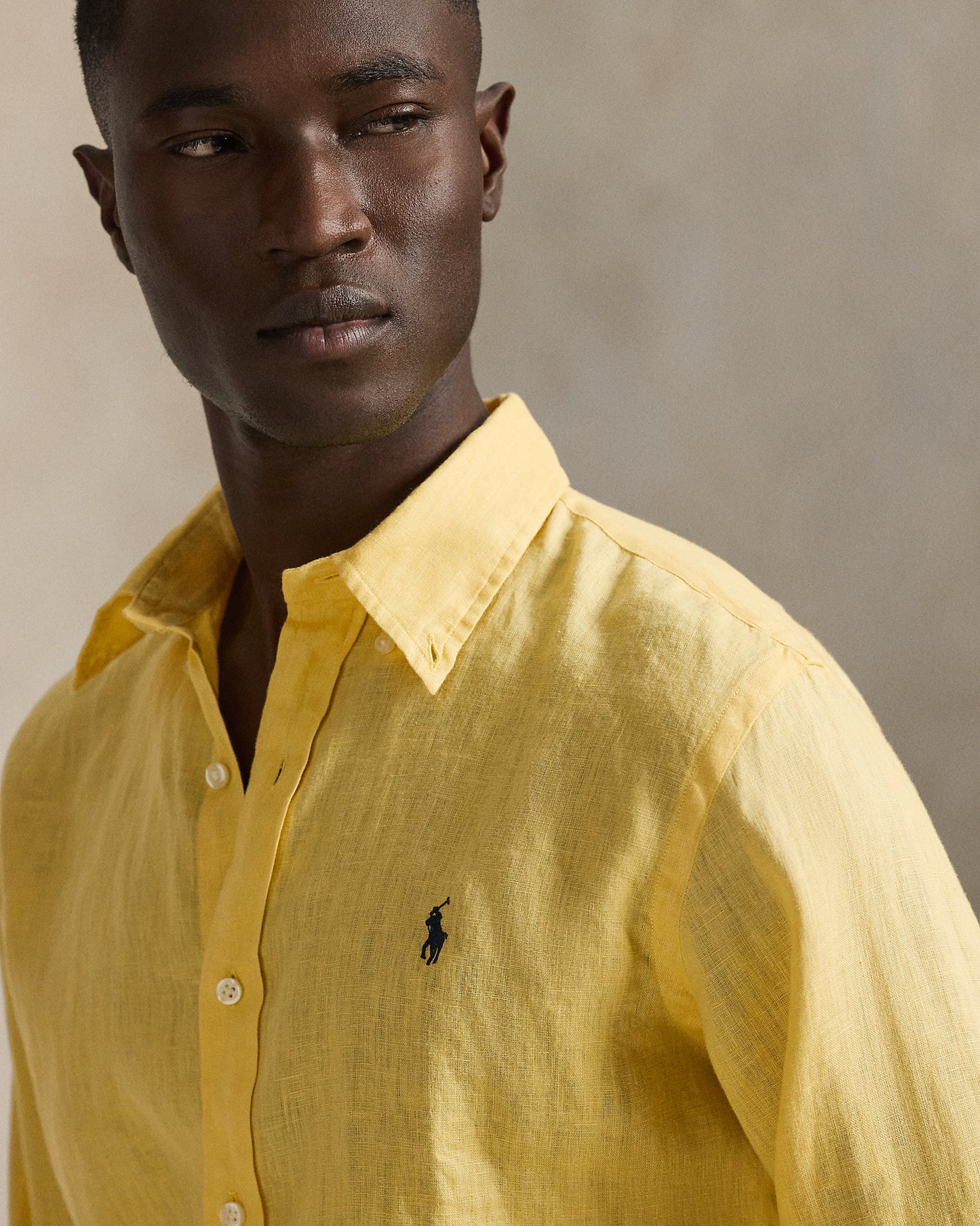 CAMISA DE LINO LIGERO  CUSTOM FIT CORN YELLOW