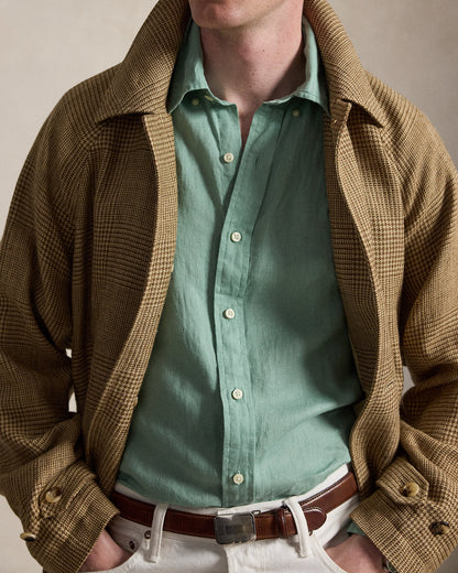 CAMISA DE LINO LIGERO  CUSTOM FIT FADED MINT